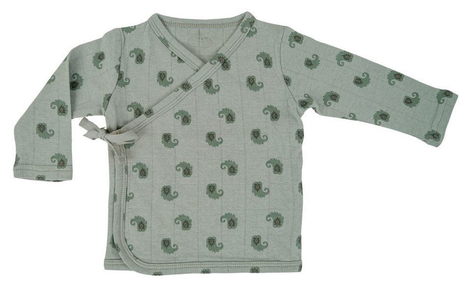 LODGER Babies’ Muslin Fold-Over Bodysuit (Green)