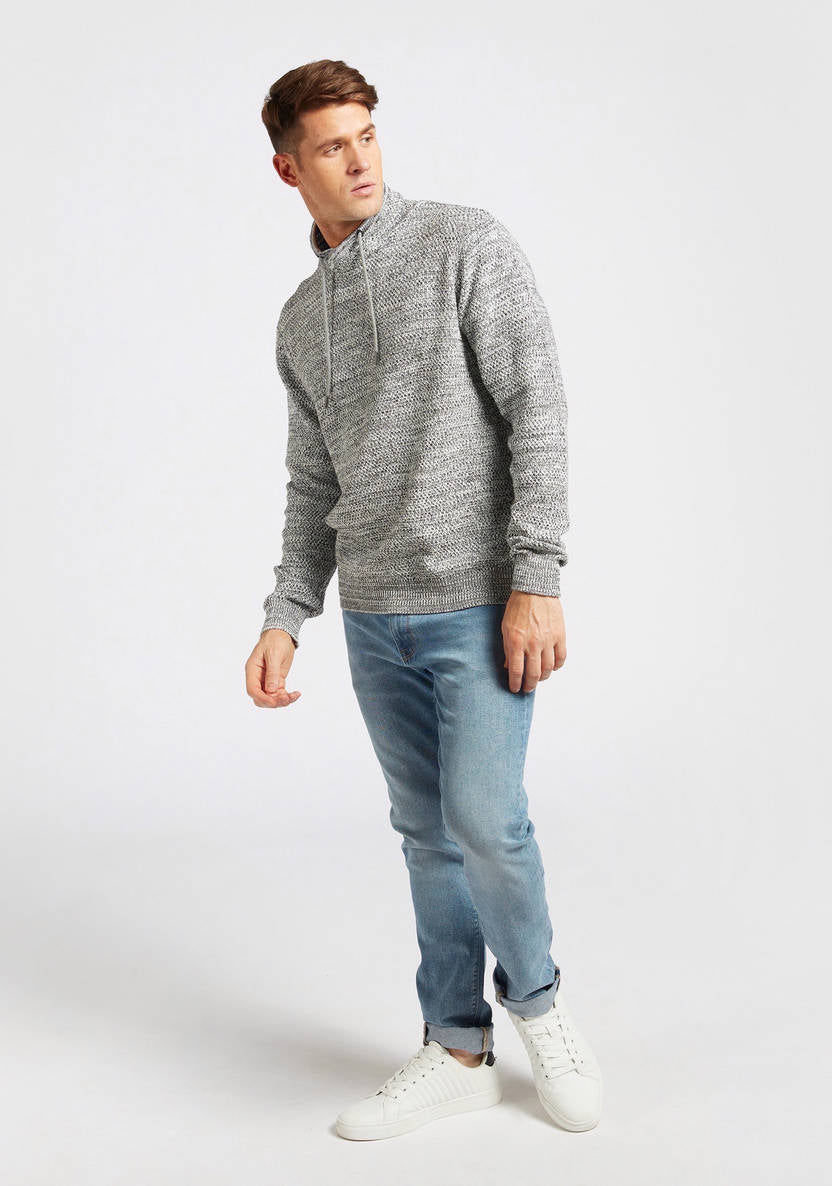 Men’s Textured High Neck Sweater