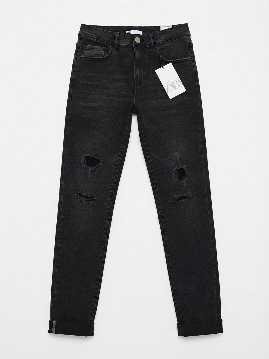 بنطلون جينز سكيني فت للبنات من ZARA