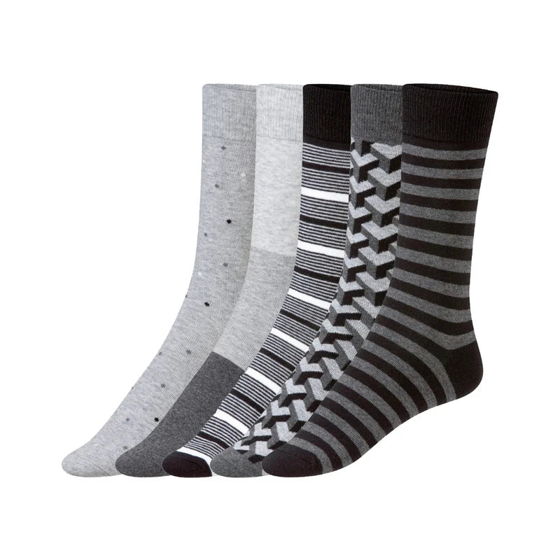 LIVERGY® Men's Socks, 5 pairs (grey/black)