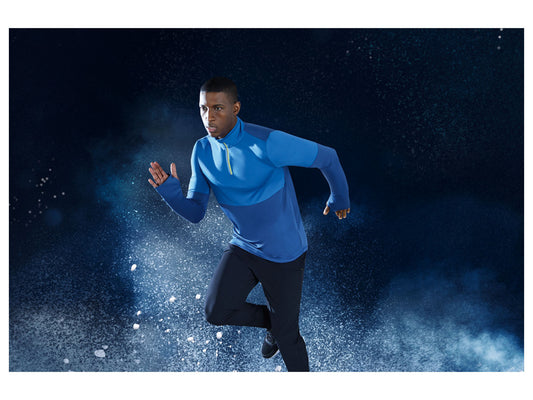 Men's thermal raglan on microfleece Crivit LYCRA® (Blue)