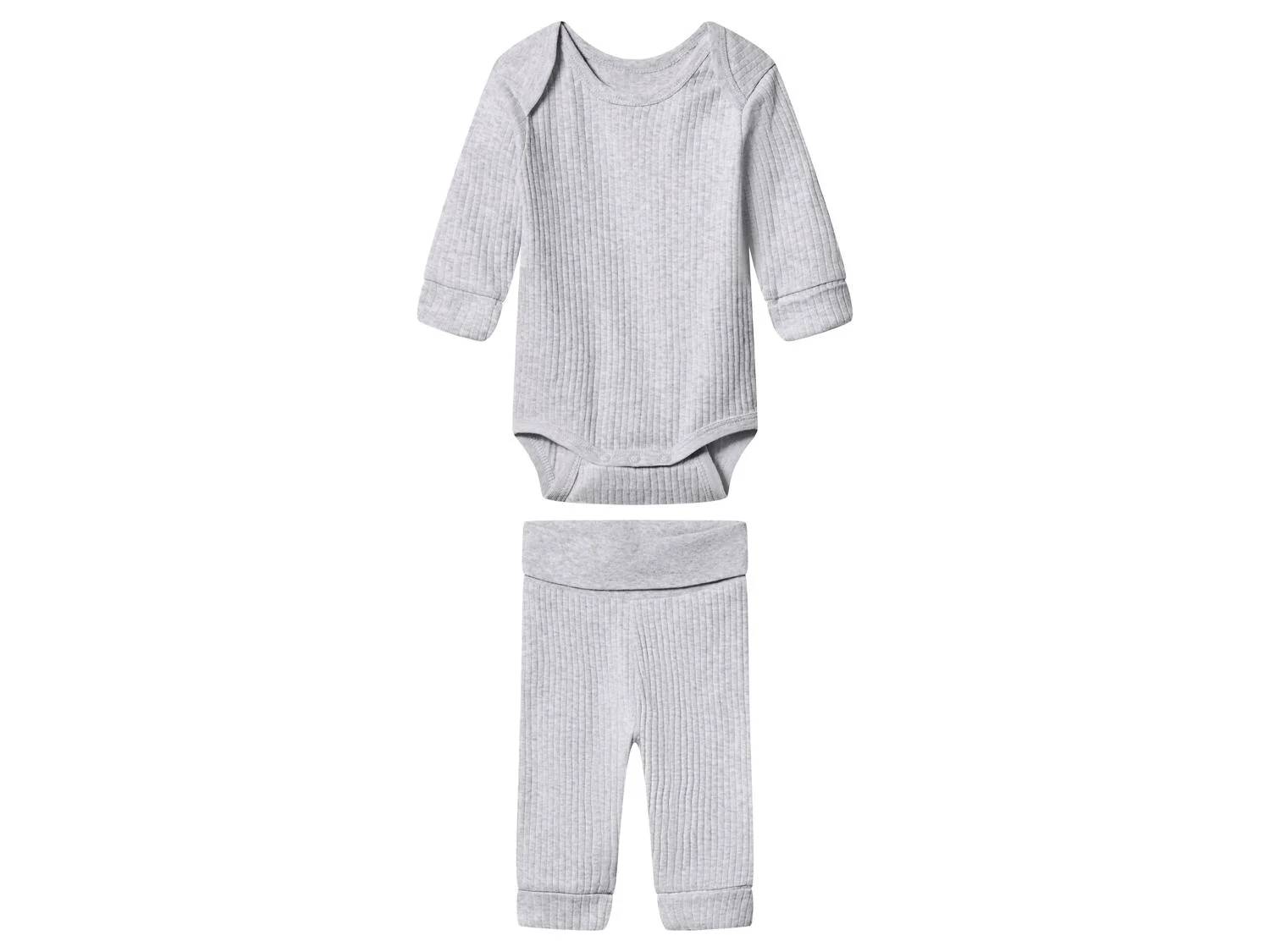 LUPILU Babies’ Ribbed Bodysuit/pants Set (Grey)