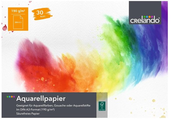Crelando A3 watercolor paper - 190 g/m² - 30 sheets