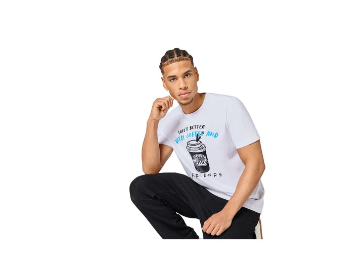 F.R.I.E.N.D.S Men’s Cotton T-Shirt, white