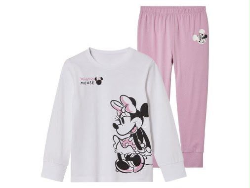 Girls’ Long Cotton Pajamas - Minnie Mouse