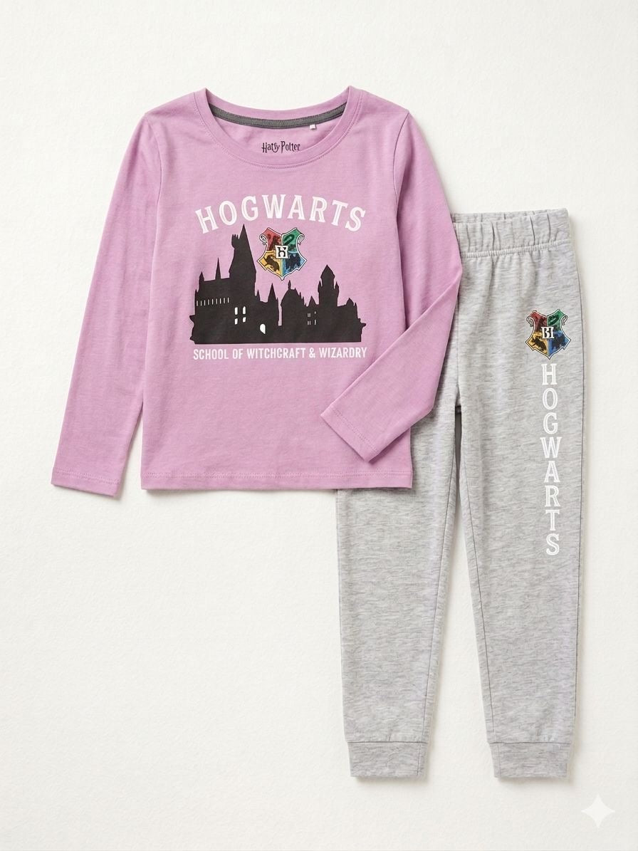 HARRY POTTER Girls PJ set, (pink & grey)