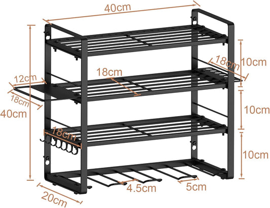 4 Tier 40cm Solid Metal Heavy Duty Garage Tool Rack Organiser