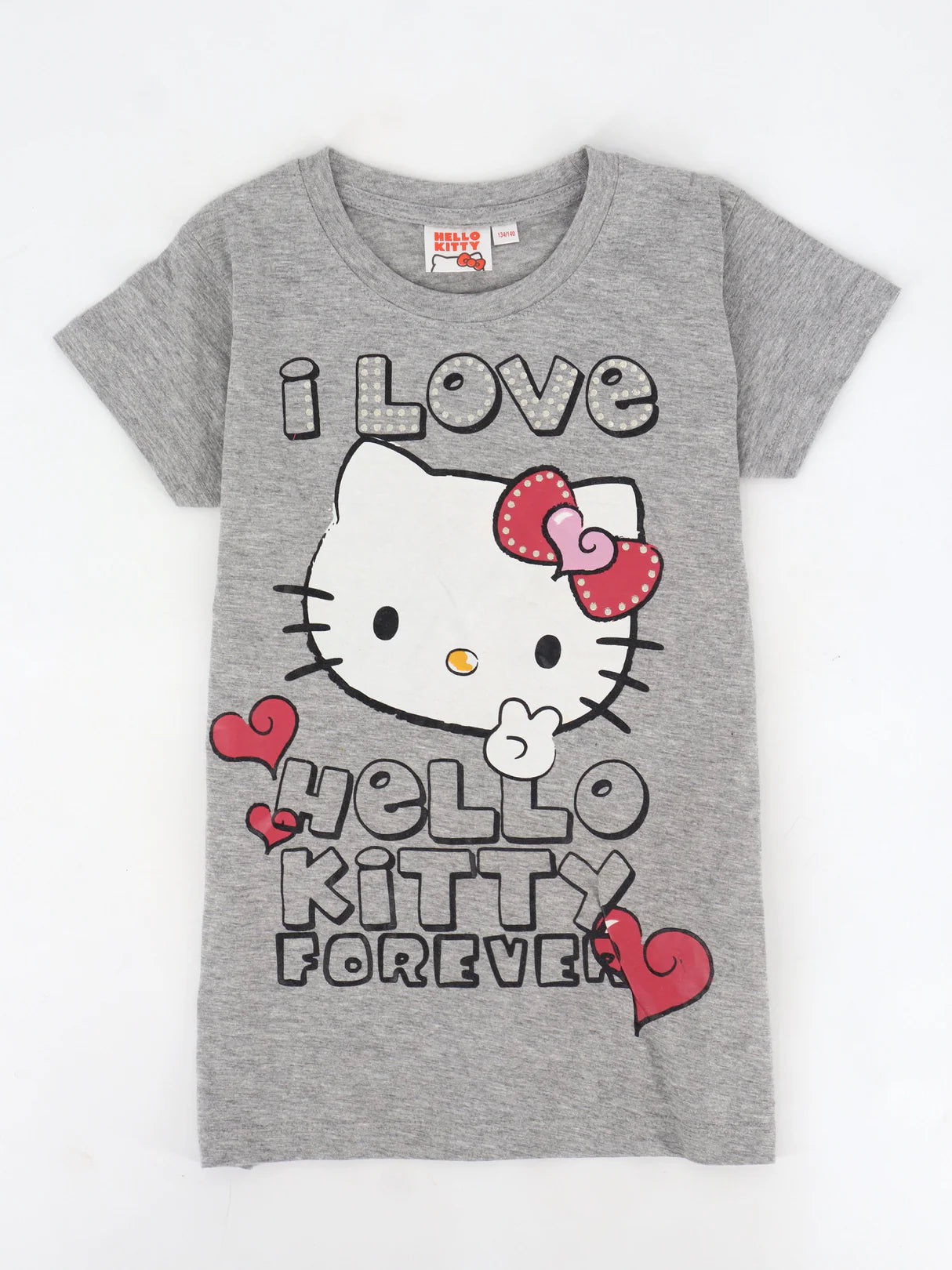 Kids Girl's Hello Kitty Printed T-Shirt, Light Grey