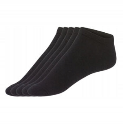 Livergy Set of 5 pairs of ankle socks, Black