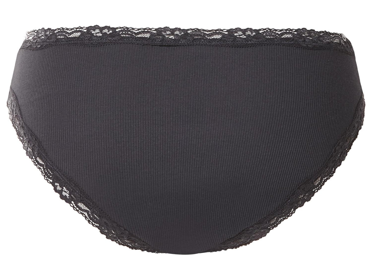 ESMARA Women’s Ribbed Briefs With Lace, 5 pcs (Navy/Grey)
