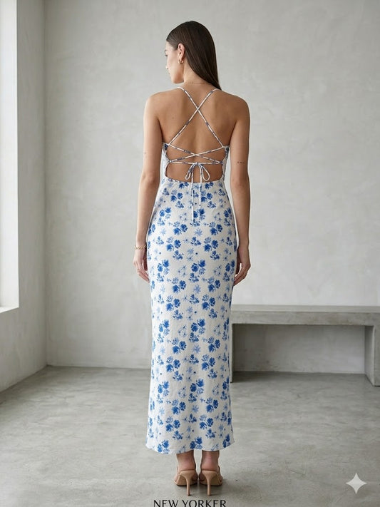 FB Sister Lace-Up Maxi Dress
