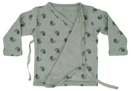 LODGER Babies’ Muslin Fold-Over Bodysuit (Green)