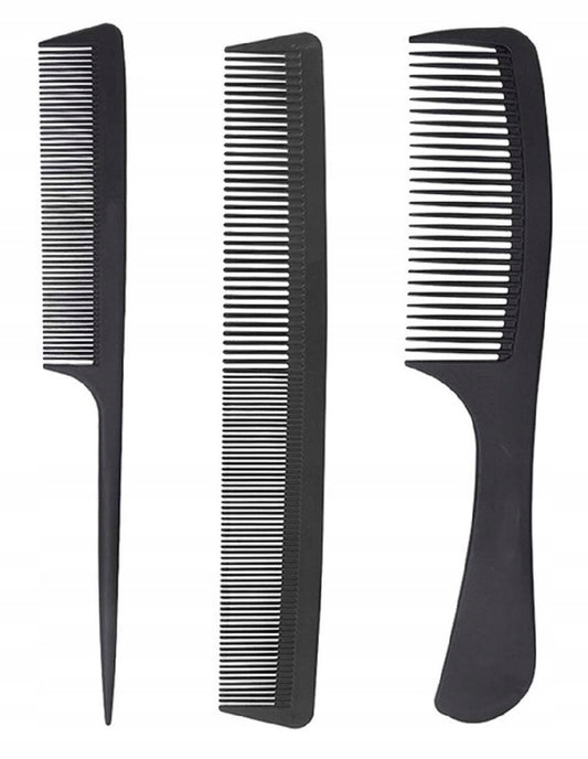CIEN BEAUTY Set of hair combs, various types, BLACK, 3 pcs (22/C-384)