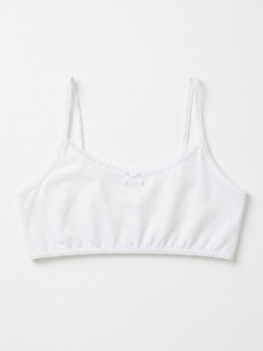 NUTMEG Girls’ Cotton Lace-trim Bralette