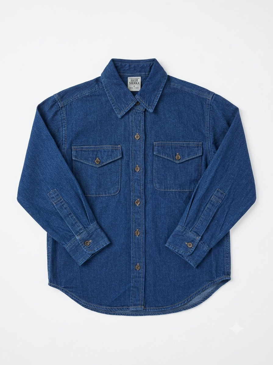 Girls Denim Shirt (Dark blue) - HIGH SIERRA