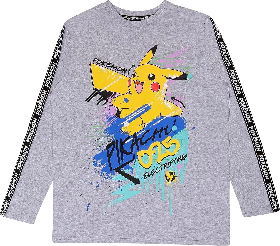 POKÉMON PIKACHU Unisex Longsleeve T-Shirt (Grey)