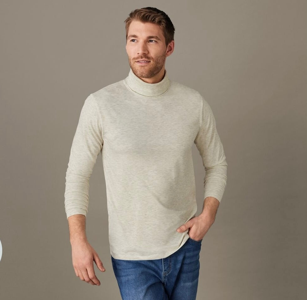 LIVERGY Men’s Thermal Roll neck Top (white)