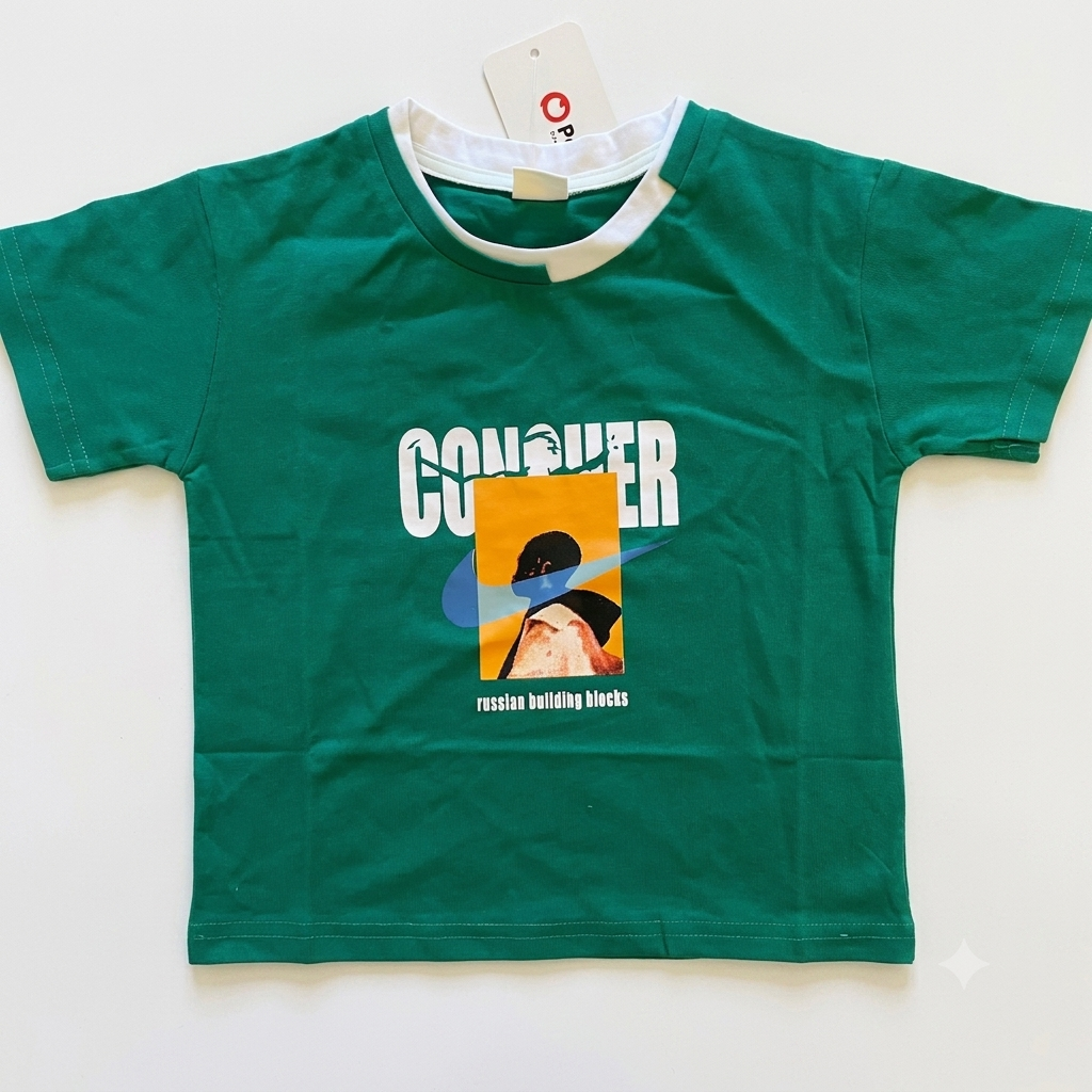 PATPAT Kids' "Conquer" Graphic T-Shirt - Green