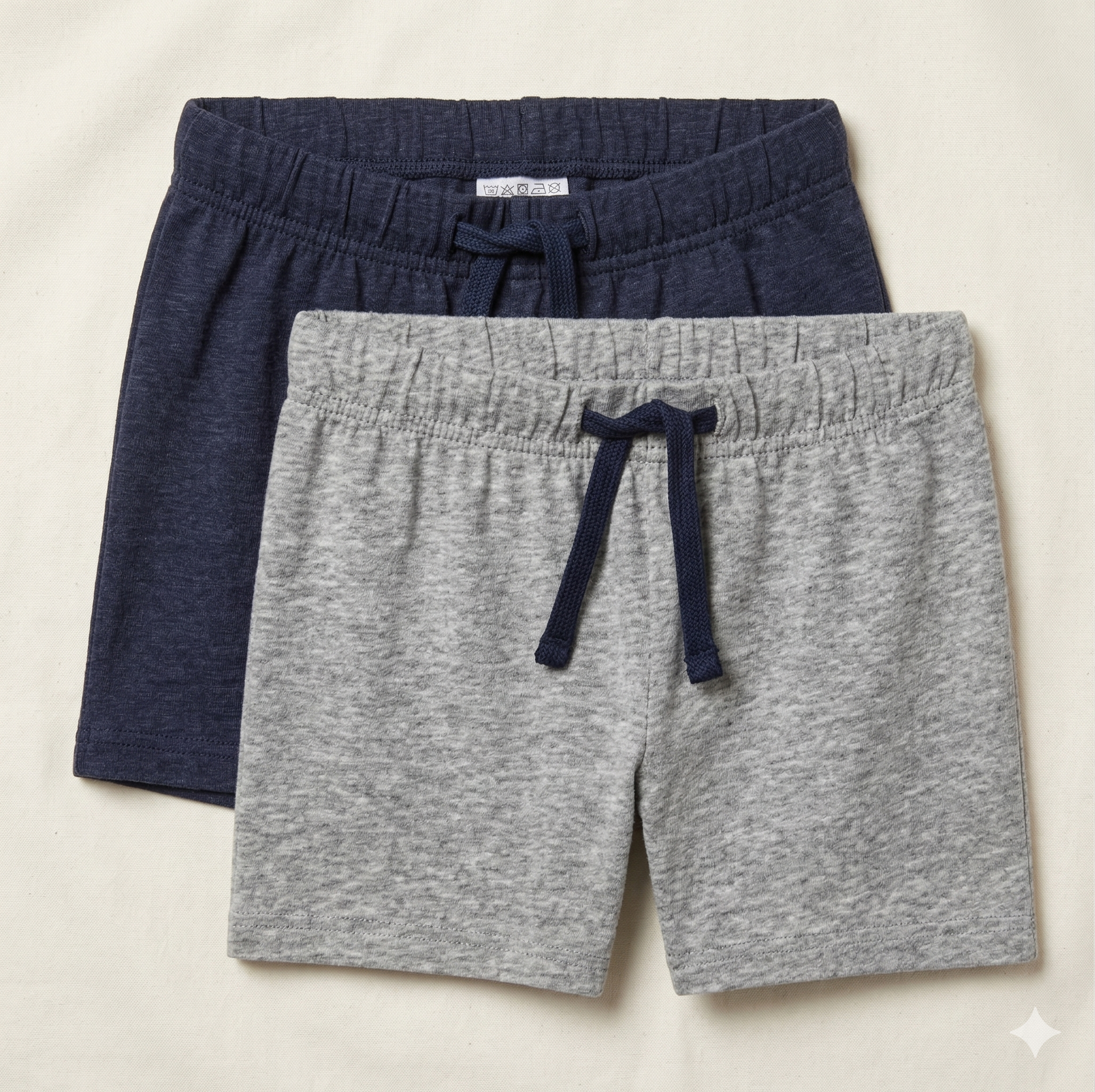 Lupilu® Boys' shorts, 2 pieces (grey/navy blue)