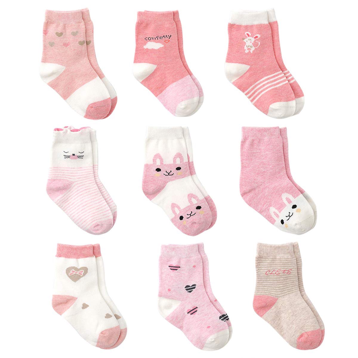 Baby Girls’ Socks , 9 pairs - Cotton Coming
