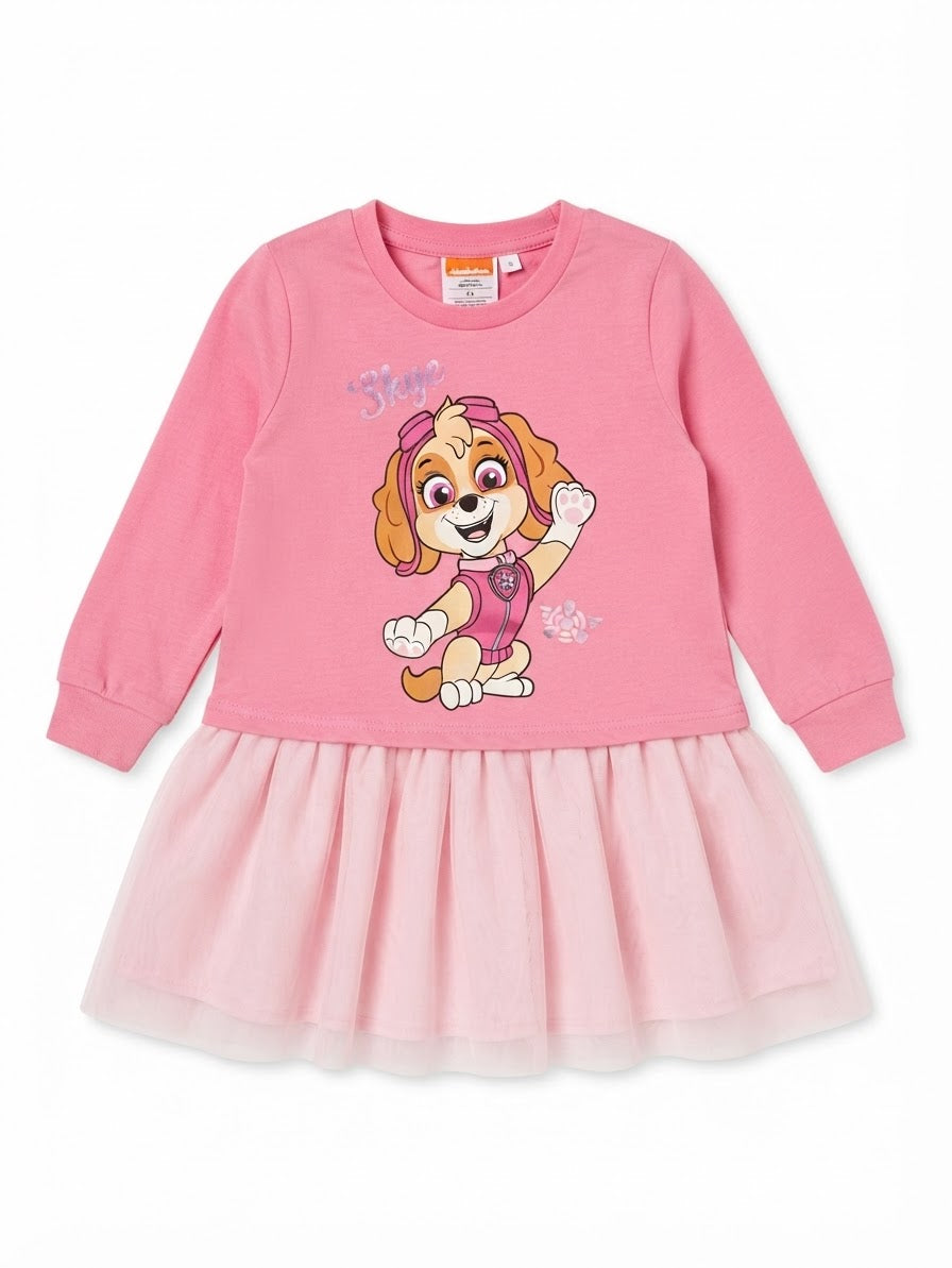 Girls’ Longsleeved Dress with tulle skirt - Paw Patrol