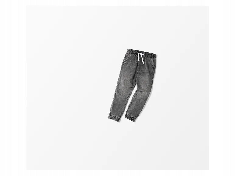 LUPILU Boys’ Cotton Denim Joggers (Grey)