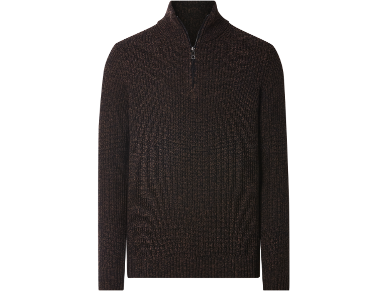 Men’s Half-Zip Jumper (Dark Brown) - Esmara men