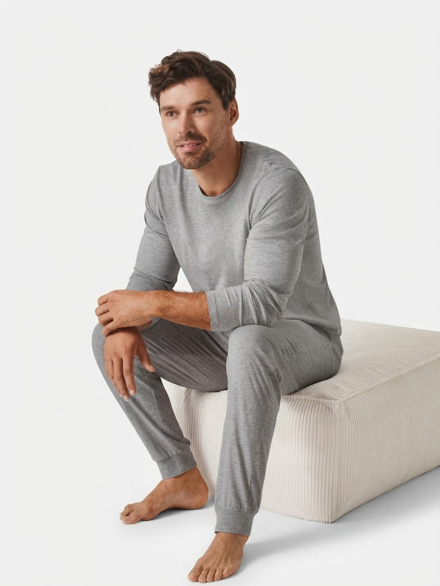 Men’s Long Cotton Pajamas - Esmara men