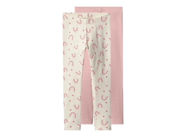 LUPILU Girls’ Cotton Leggings, 2 pcs (Pink/Rainbow)