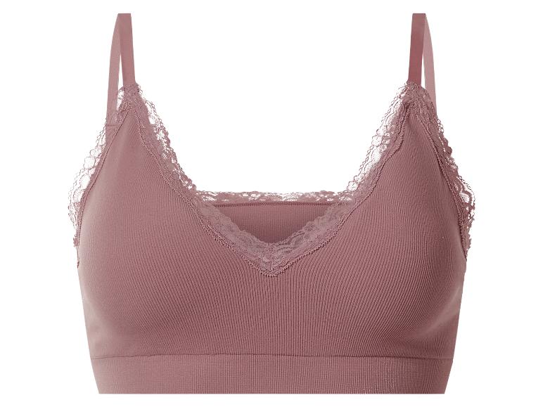 ESMARA Women’s Ribbed Bra with Lace
