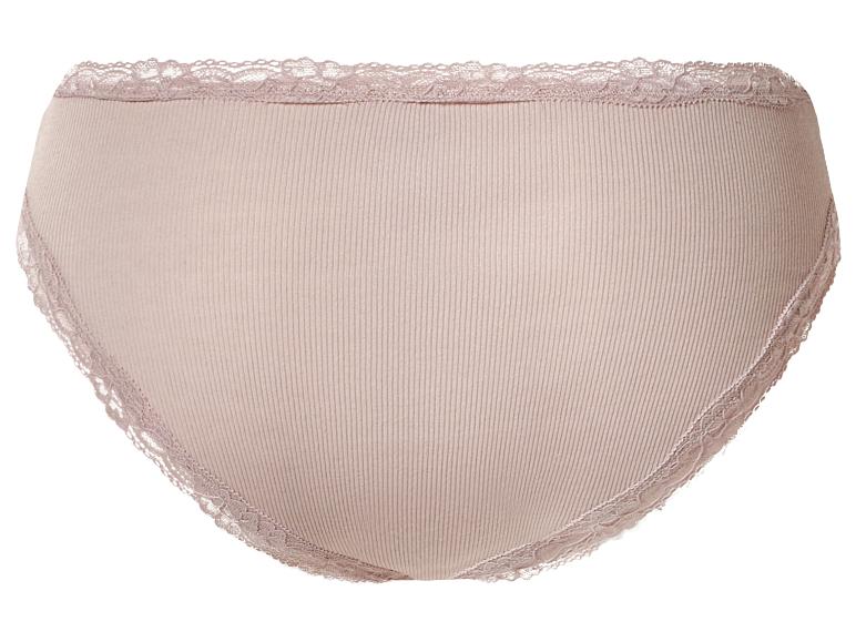 ESMARA Women’s Ribbed Briefs with Lace, 5 pcs (pink/white)