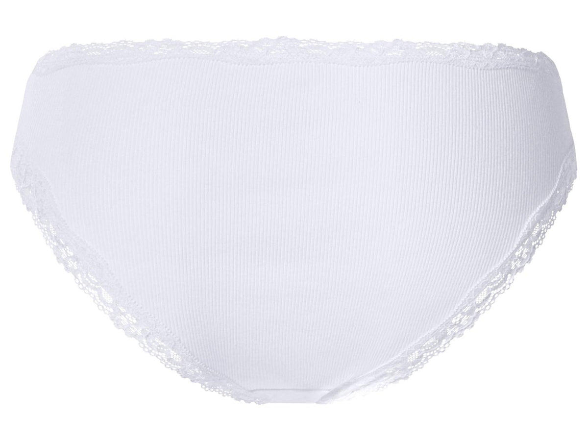 ESMARA Women’s Ribbed Briefs with Lace, 5 pcs (pink/white)
