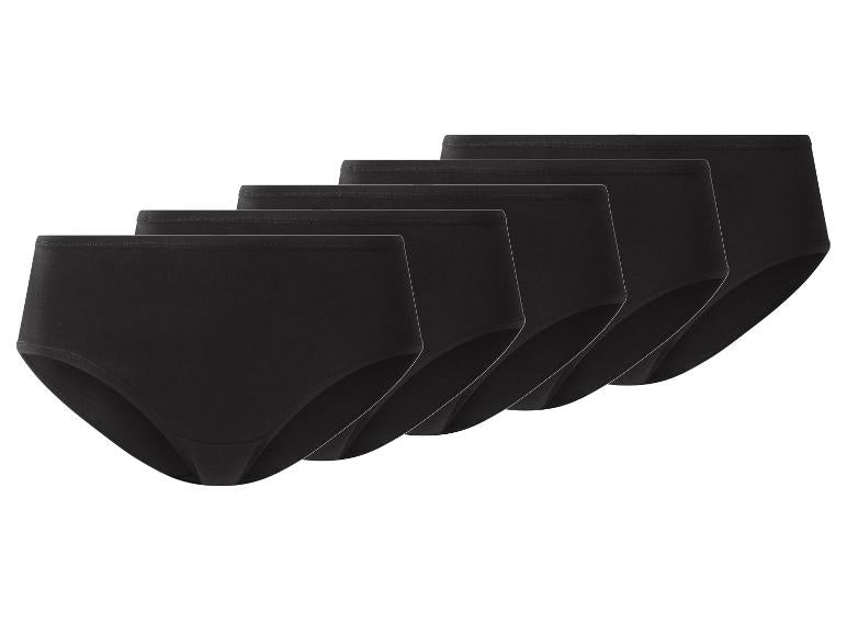 ESMARA Women’s Cotton Briefs, 5 pcs (Black)