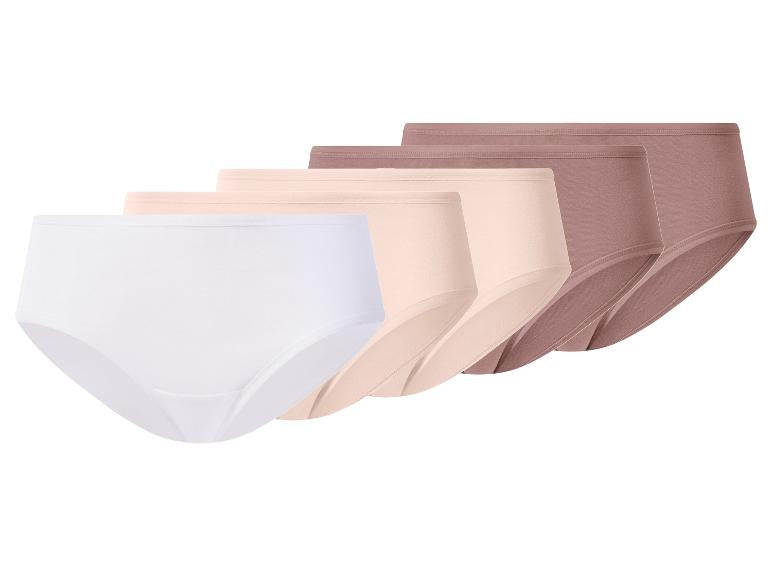 ESMARA Women’s High-Waist Briefs, 5 pcs (Pink/White)