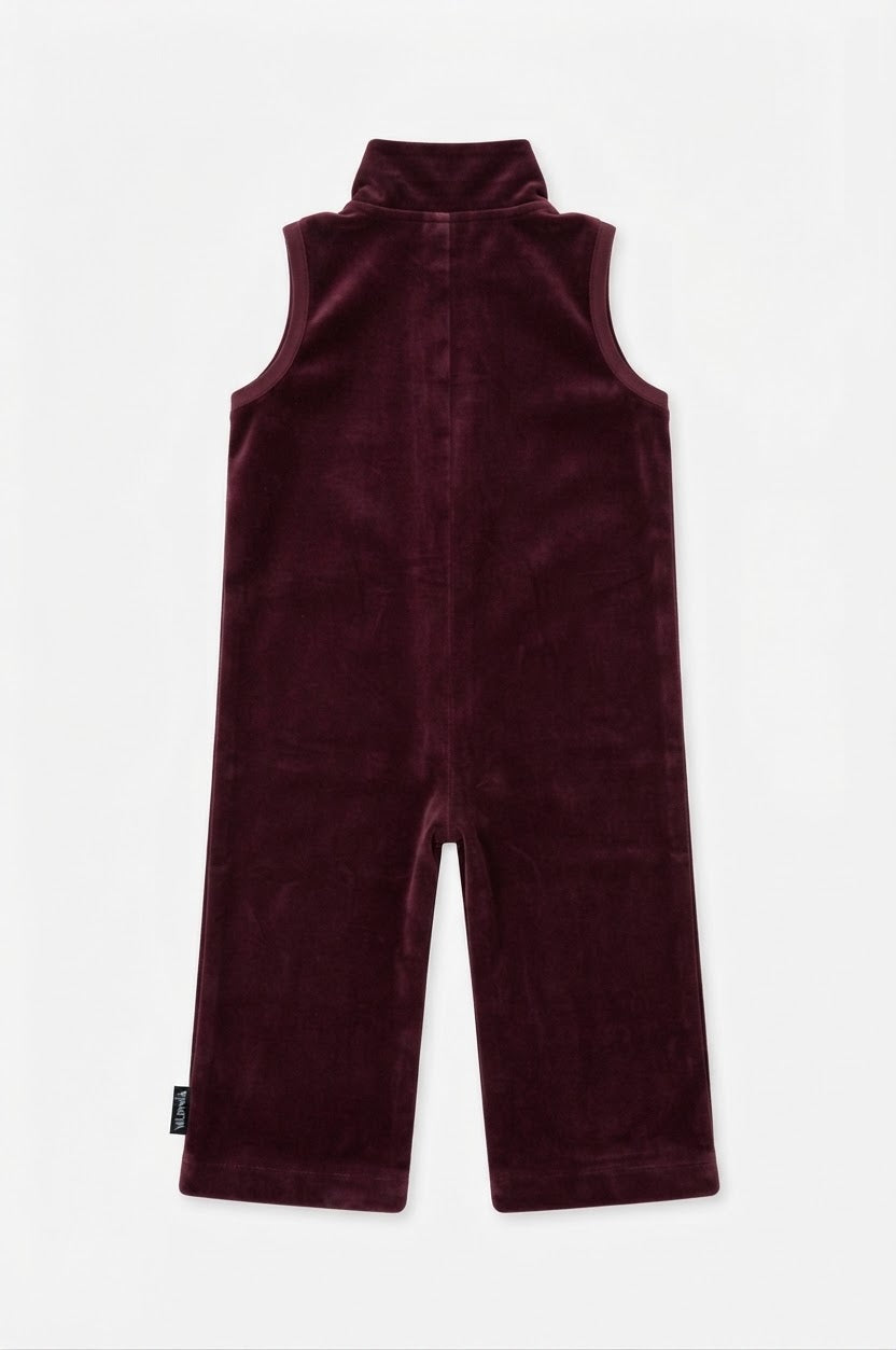 Babies’ Sleevless Velour Overalls