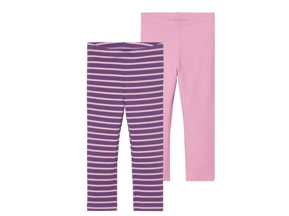 LUPILU Girls’ Fleece Leggings, 2 pcs (pink/purple)