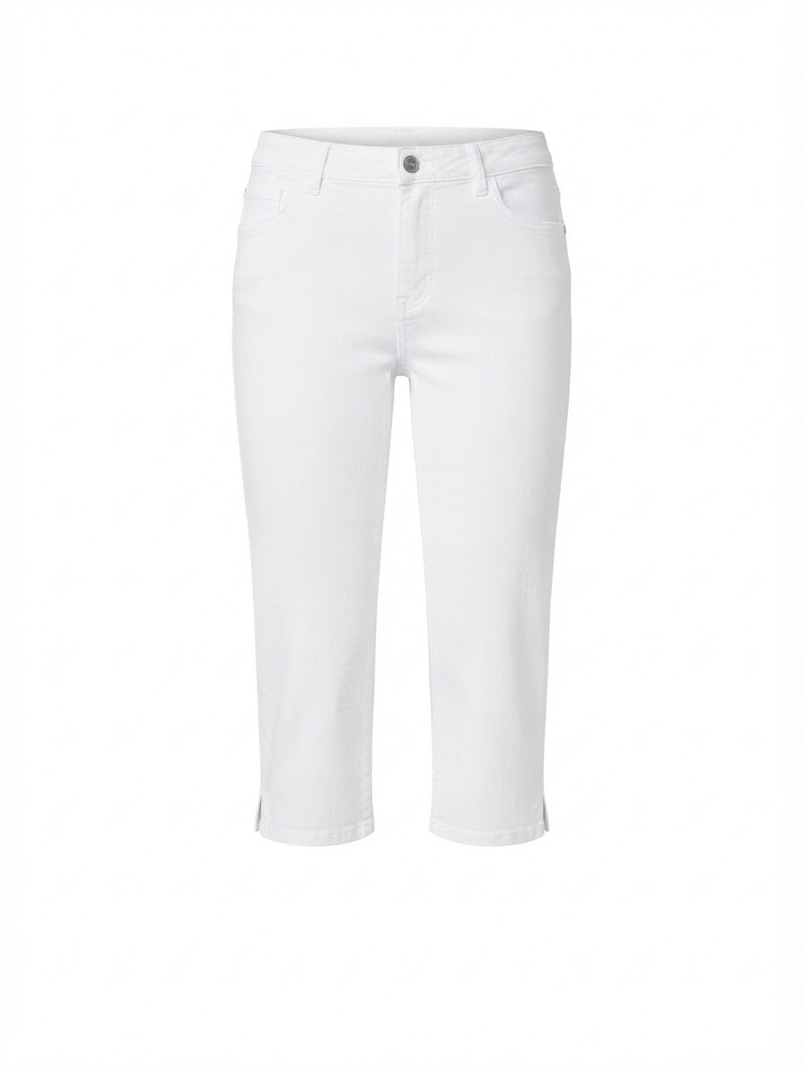 UP2Fashion Women’s Denim Capri - White