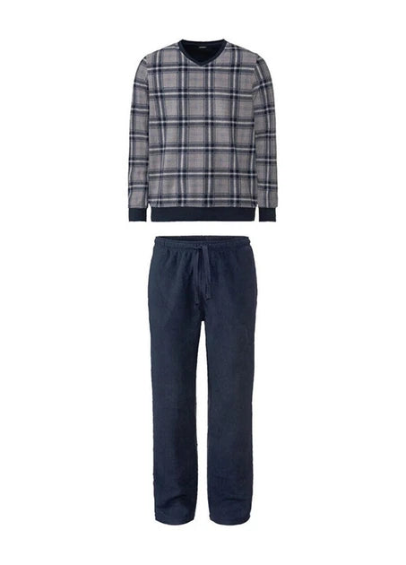 LIVERGY Men’s Fleece Pajama Set (Navy/Grey)