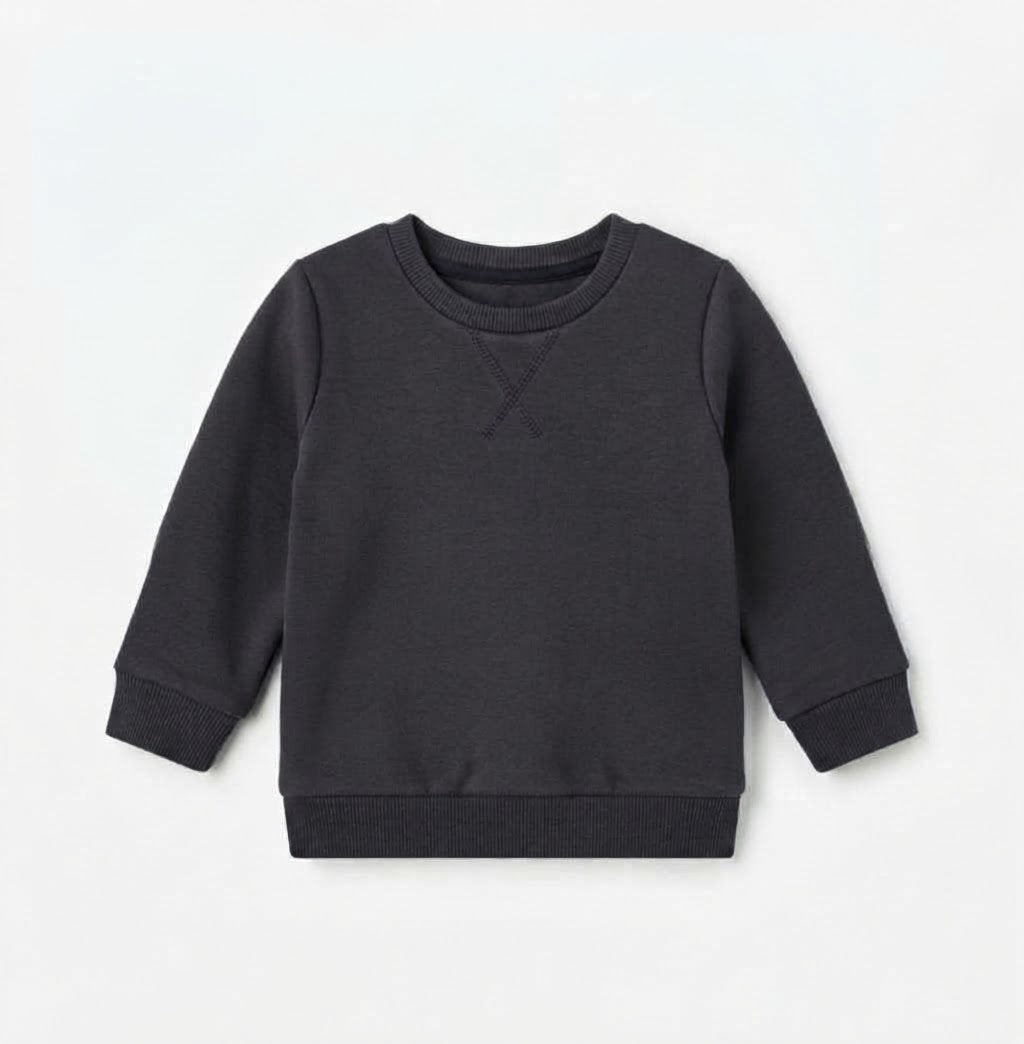 Babies’ Basic Fleece Sweatshirt (Dark Grey)