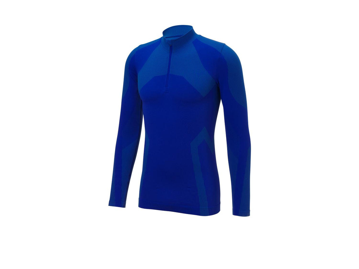 NEWCENTIAL Men’s Seamless Performance Base Layer Top (Blue)