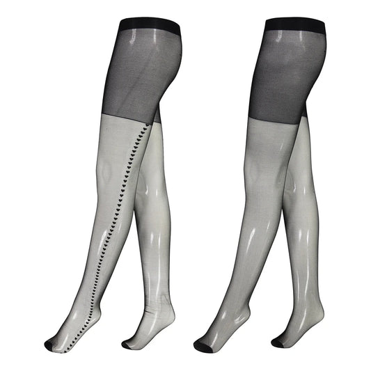 ESMARA Seam Tights “Back Hearts” ( black) , 2 pcs