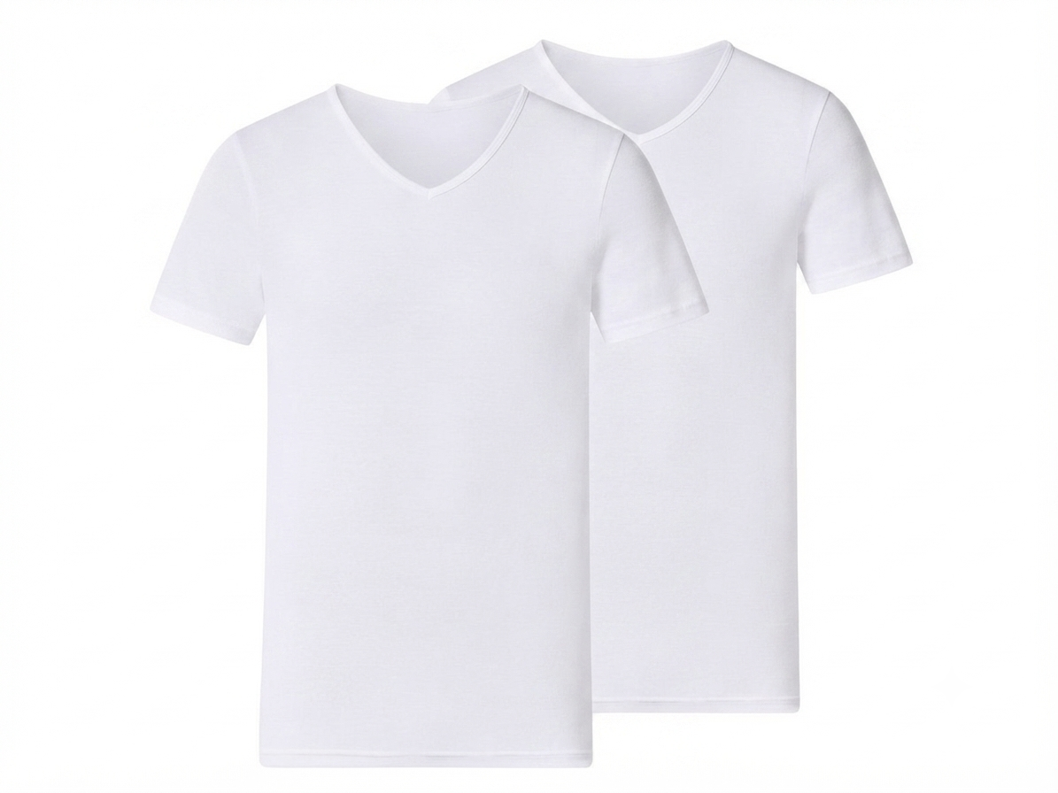 Men’s Shortsleeve Undershirts, 2 pcs ( V-neck)