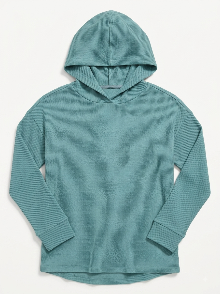 GARANIMALS Boys Waffle-Knit Pullover Hoodie ( Green)
