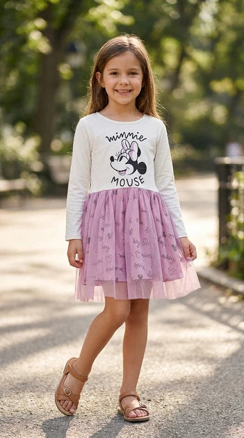 MINNIE MOUSE Girls Longsleeve Dress with tulle skirt