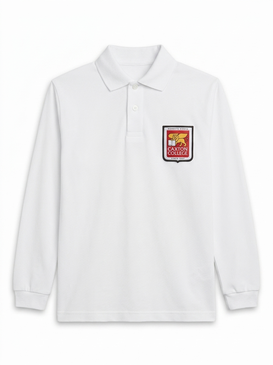 Boys Longsleeve Polo T-Shirt ( white)