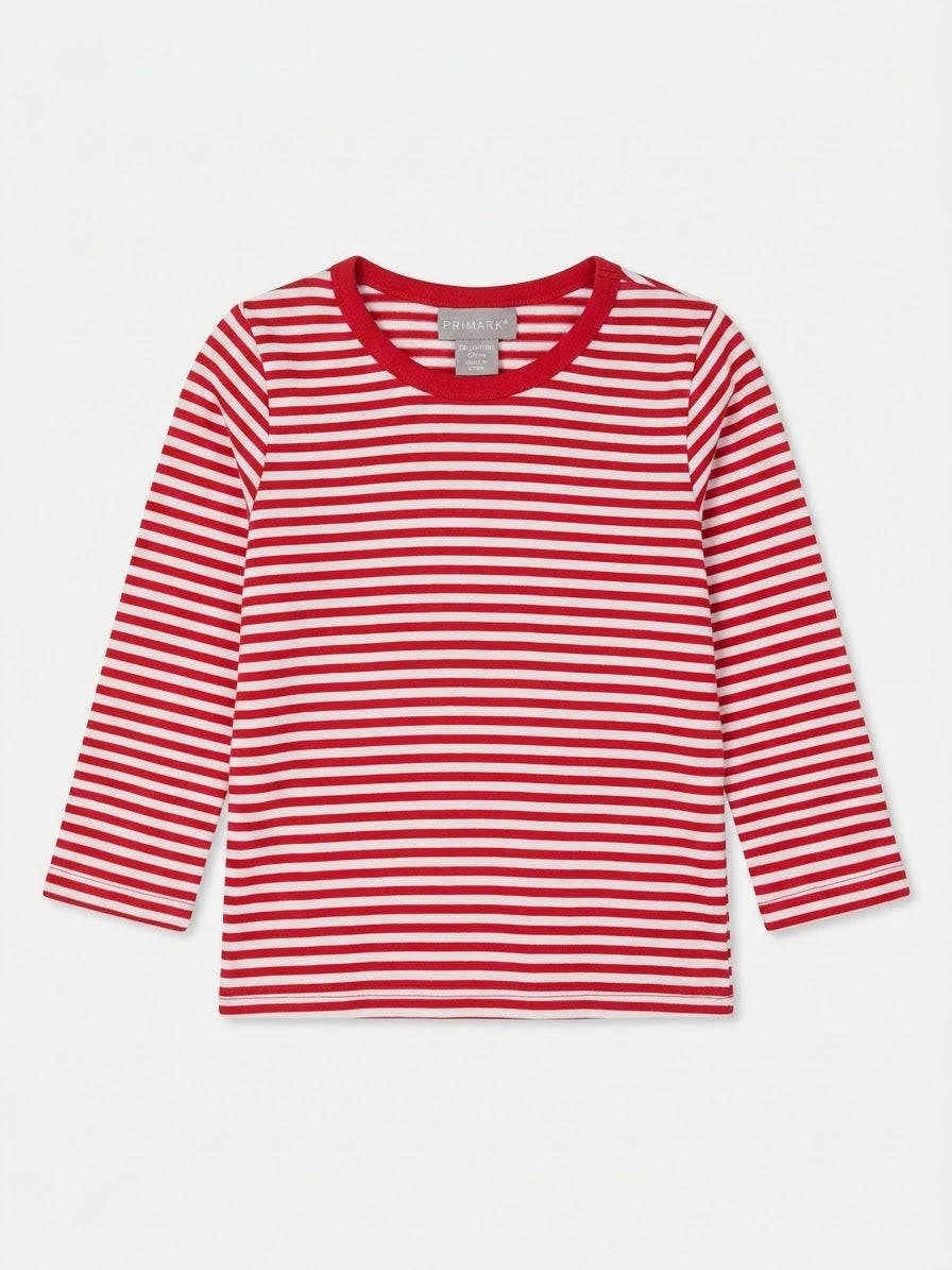 Babies’ Striped Longsleeve T-Shirt (Red/White)