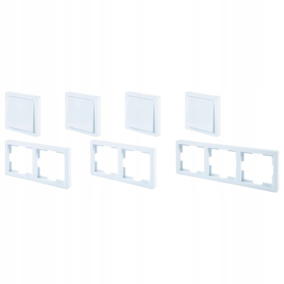 LIVARNO home Square light switch + frames 4x1 / 2x2 / 1x3