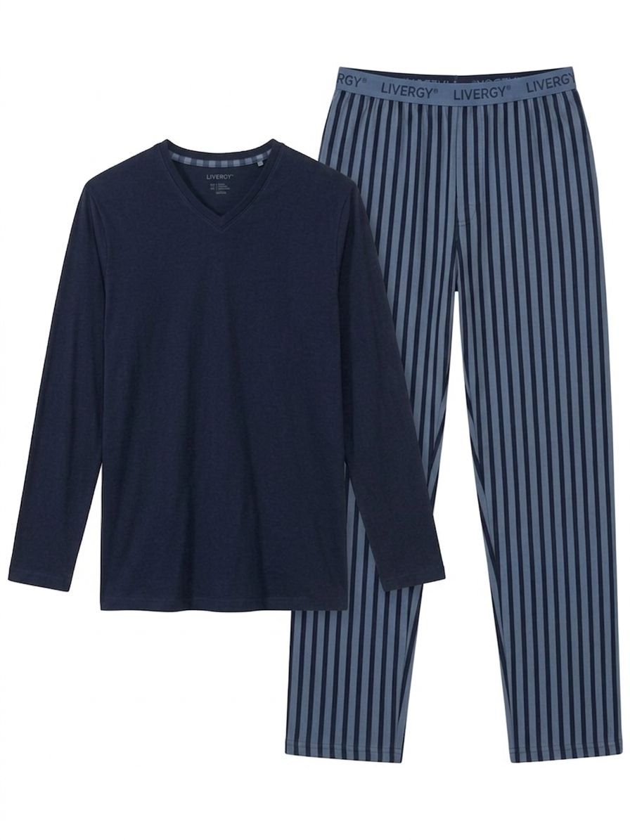 Men's Livergy Comfort-Fit Navy Pajama Set
