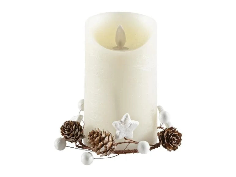 Real wax LED candle (With White Balls Decoration)