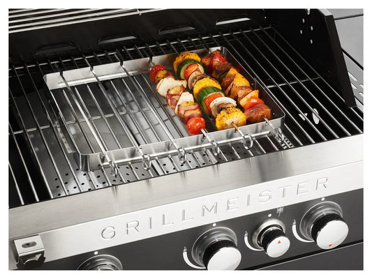 Stainless steel grill skewer set